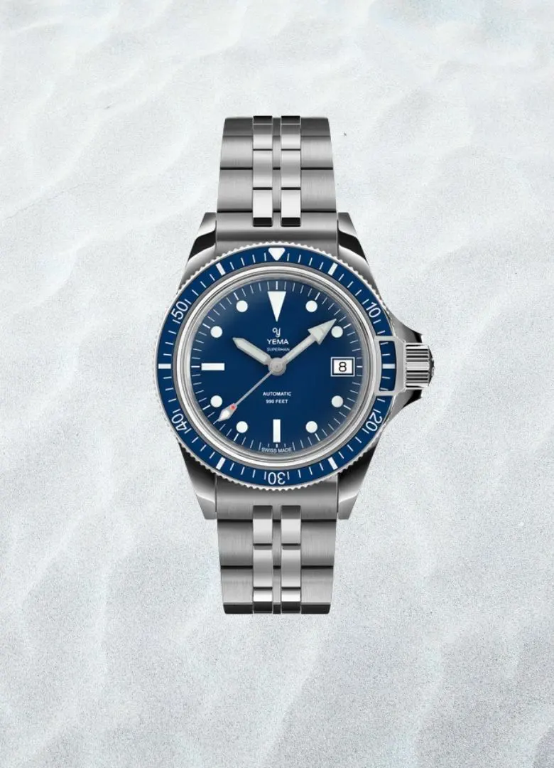 montre plongee yema superman swiss edition bleue