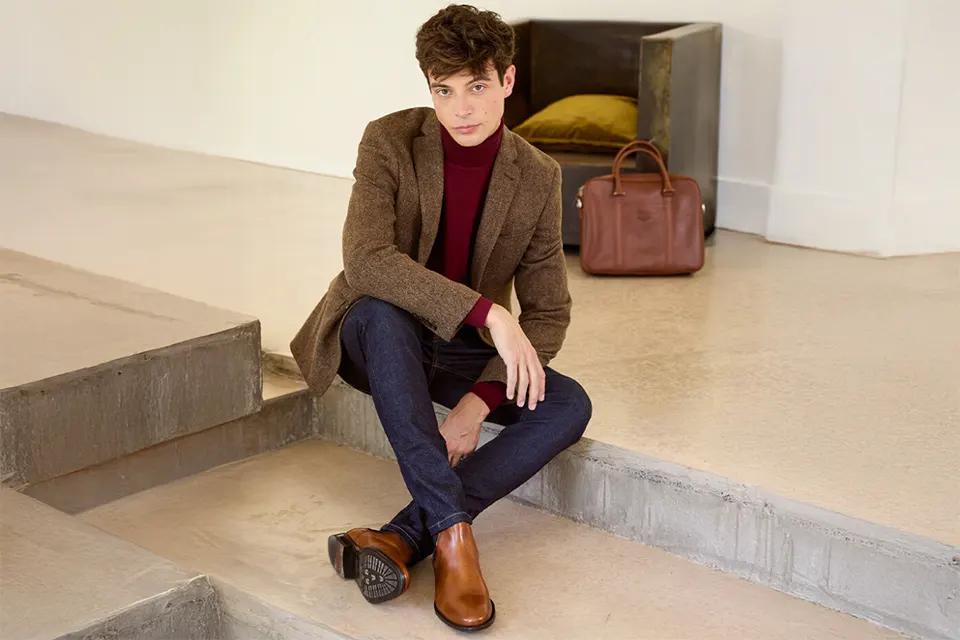 costume laine tweed laurian bexley marron
