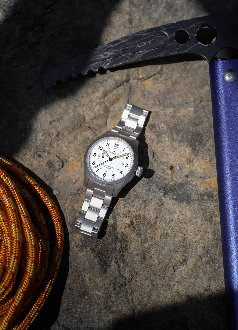 Hamilton Khaki Field Power Reserve Metal Blanc