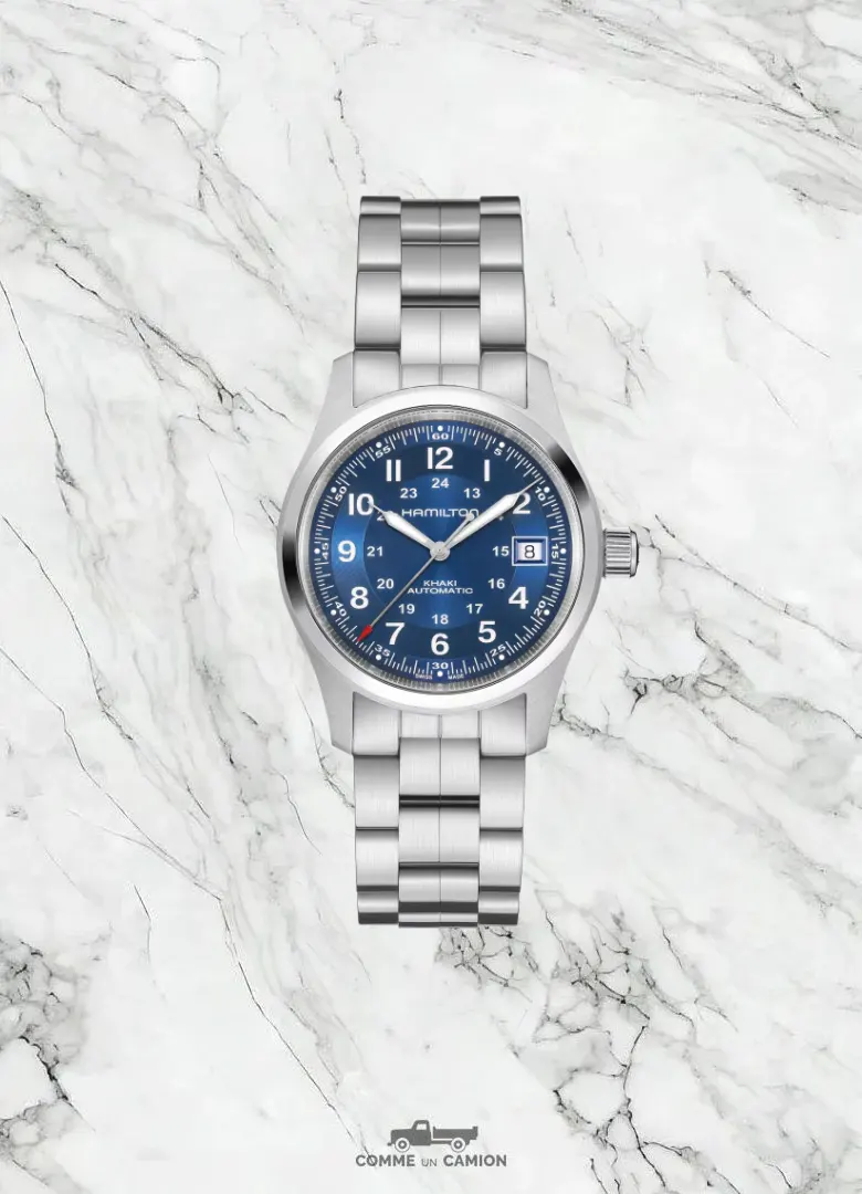 montres automatiques hommes 500€ et 1000€ Hamilton Khaki Field H70455140