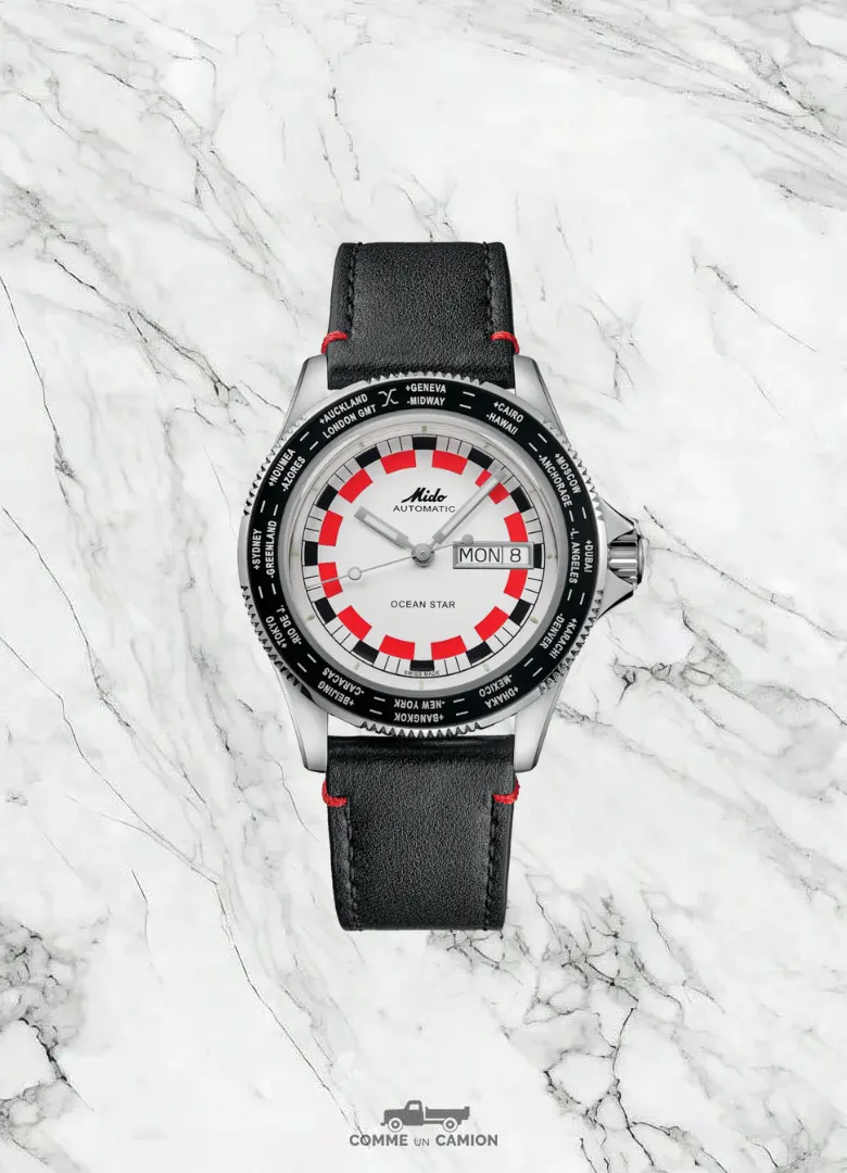 montres automatiques hommes 500€ et 1000€ Mido Ocean Star Worldtimer M0268301603000