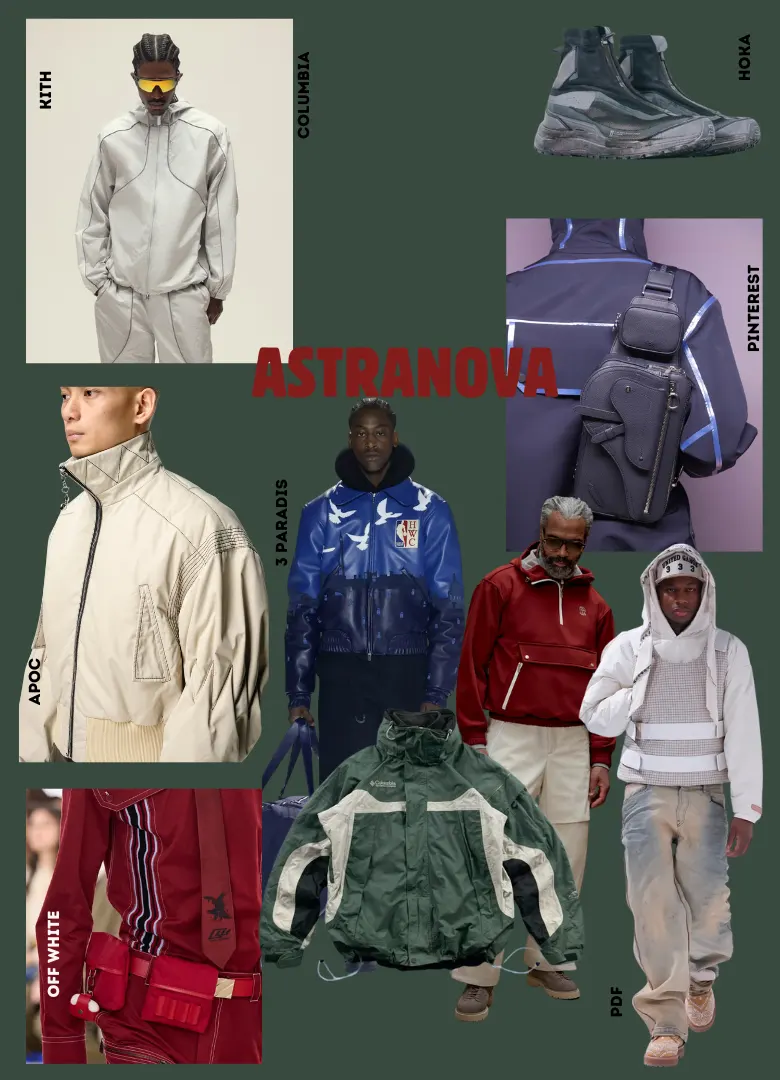 tendances mode masculine FW25 astranova moodboard