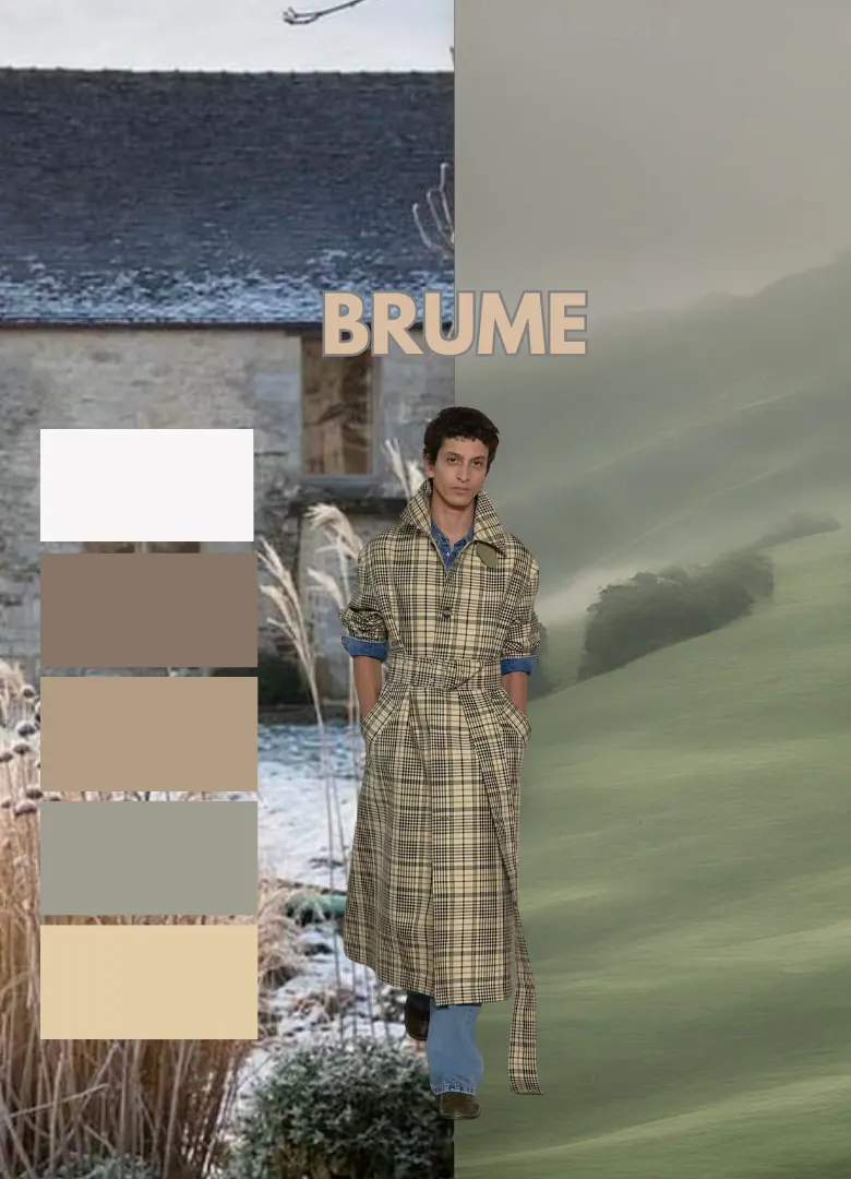 tendances mode masculine FW25 brume couleurs