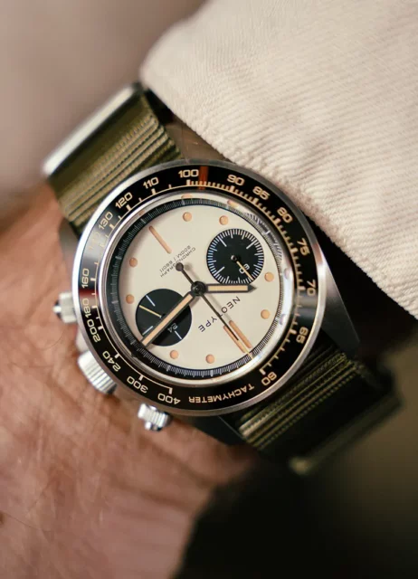 montre automatique chronographe neotype LM02 panda cadran