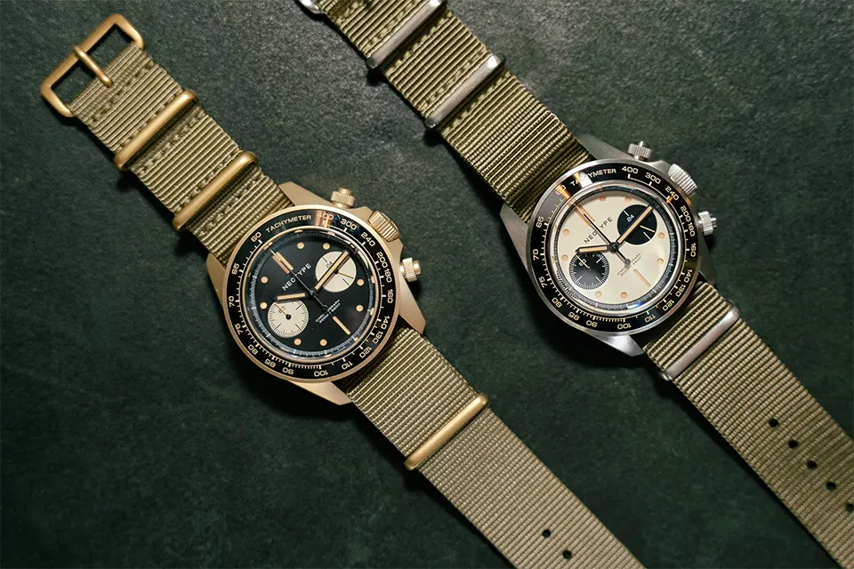 montre automatique chronographe neotype LM02 panda reverse panda specificites