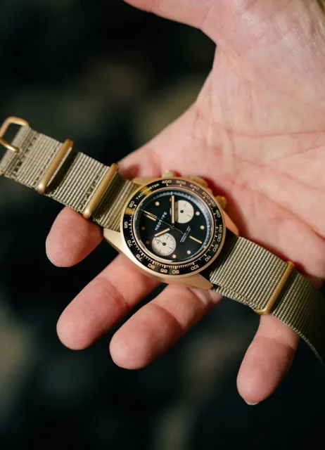 montre automatique chronographe neotype LM02 reverse panda details