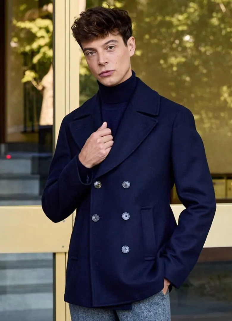 caban laine bexley bleu marine homme