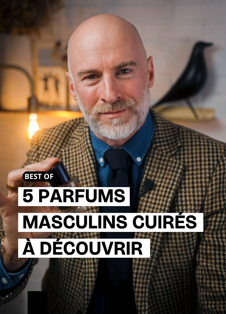 couverture parfums masculins cuir