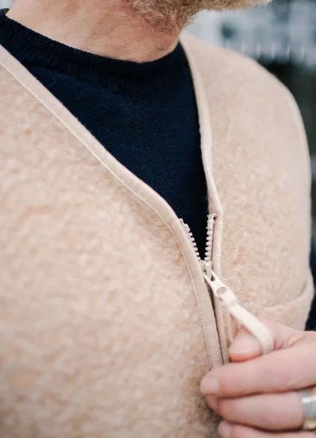 look pull en laine homme city outdoor detail col
