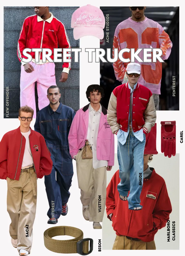 tendances mode masculine printemps ete 2026 street trucker moodboard