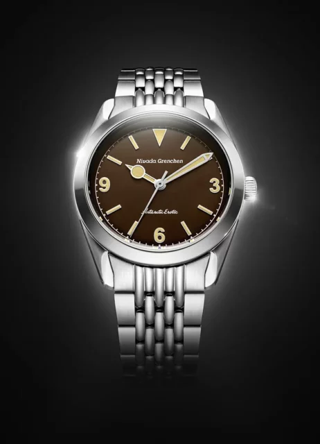 montre nivada grenchen antarctic erotic cadran marron