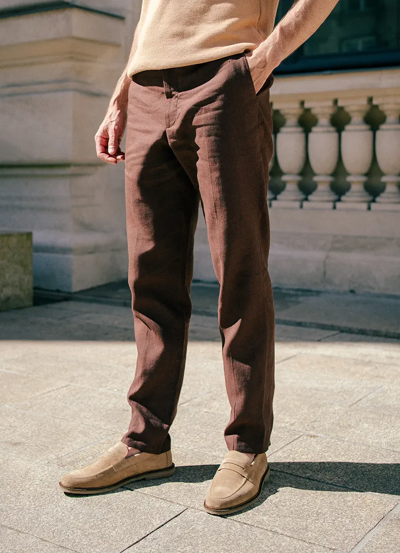 pantalon lin homme lepantalon ebene