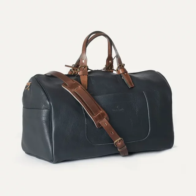 sac de voyage cuir bleu de chauffe hobo marine