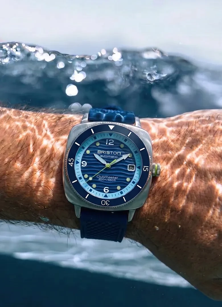 montre automatique clubmaster legend diver ocean acier bleu plongee etancheite