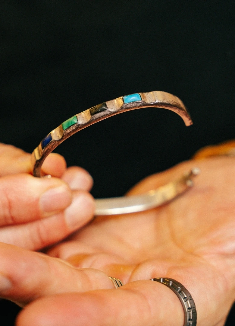 bracelet argent mexicain pierres