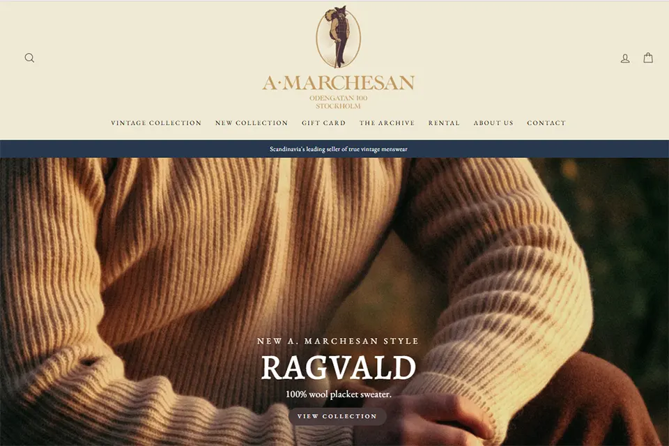 A. Marchesan, boutique de vêtements vintage et workwear scandinave