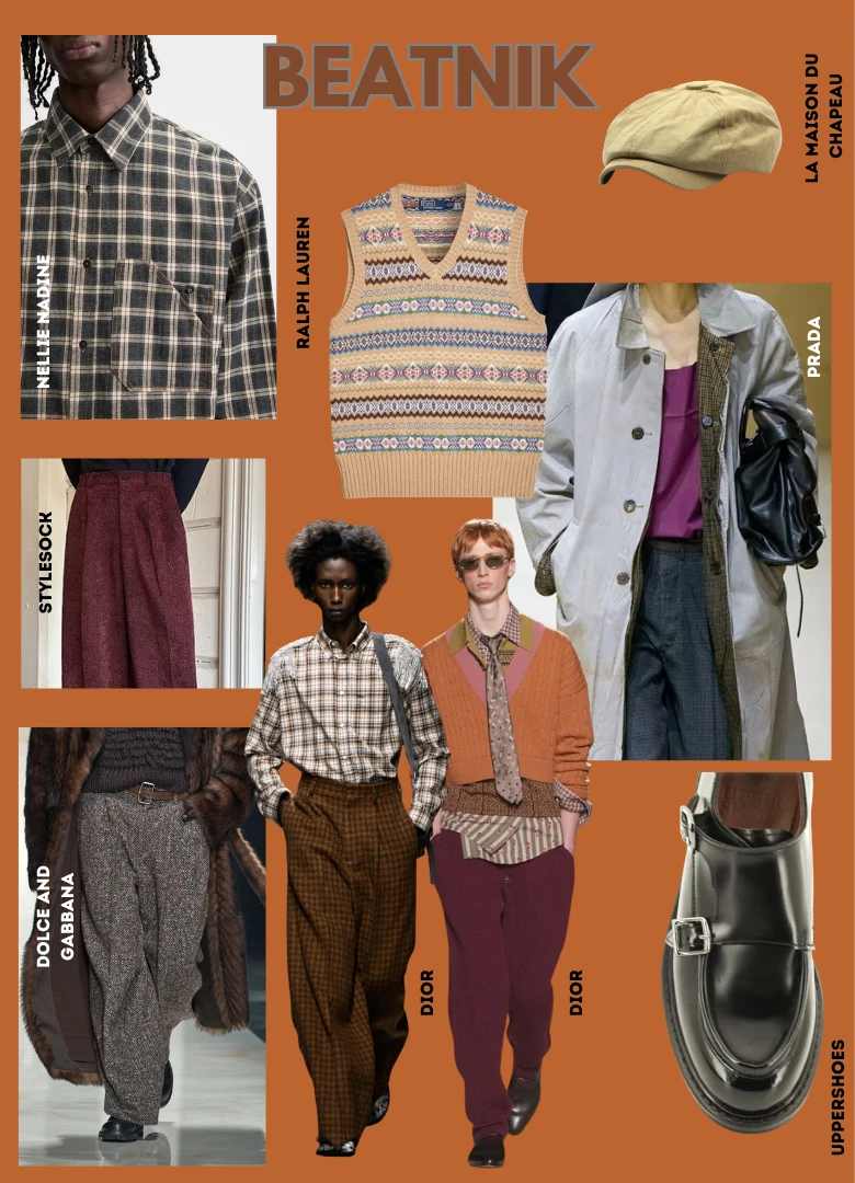tendances mode masculine automne hiver 2026 2027 beatnik moodboard