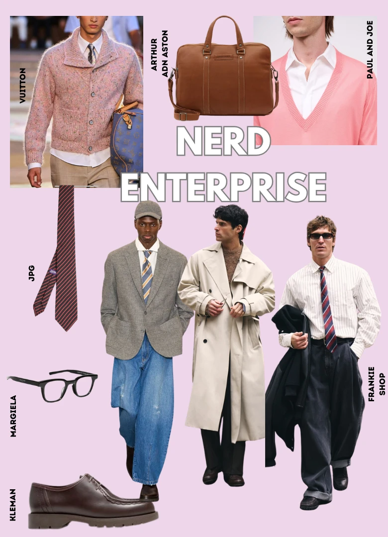tendances mode masculine automne hiver 2026 2027 nerd enterprise moodboard