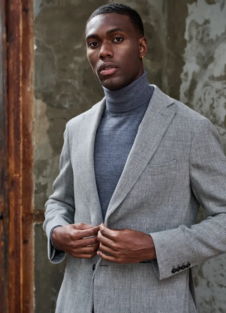 veste de costume gris clair laine cachemire nodus