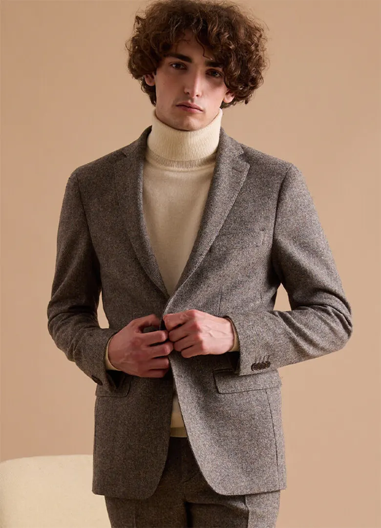 veste de costume tweed laine taupe bexley laurian