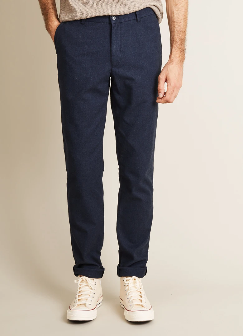 Chino chaud en flanelle bleu marine LePantalon pour homme