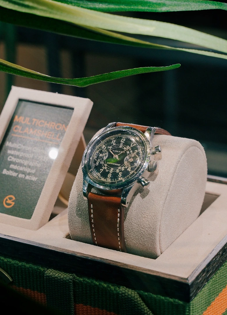 La Multichron Clamshell, l'un des premiers chronographes étanches