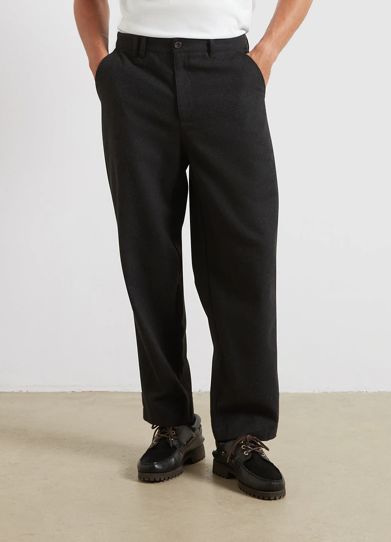 Pantalon Adam loose tapered en melton gris Farah pour homme