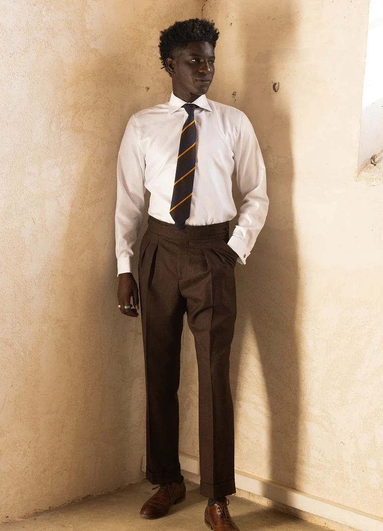 Pantalon gurkha marron The Nines pour homme