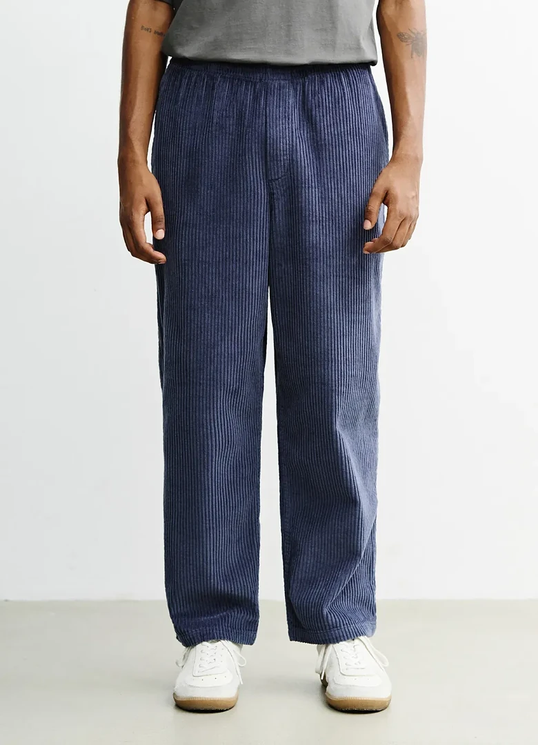 Pantalon large en velours côtelé Cord Wide Pant bleu Ash Blue Rotholz pour homme