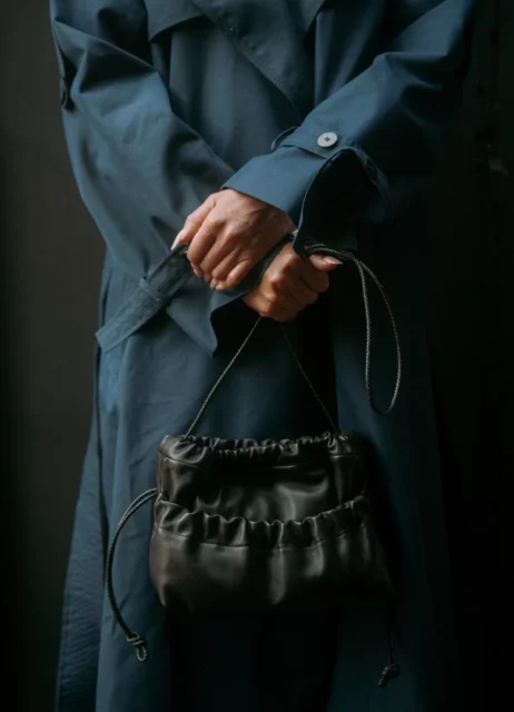 Sac bourse Menuet cuir noir Bleu de Chauffe