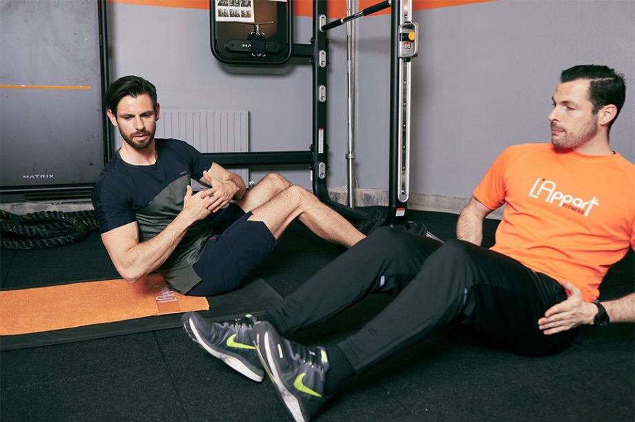 rotation obliques abdos position torse