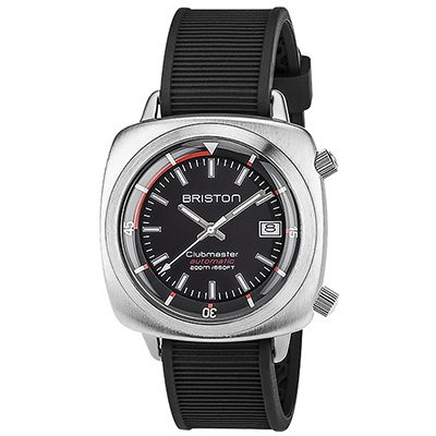 montre briston clubmaster diver acier black rubber automatique