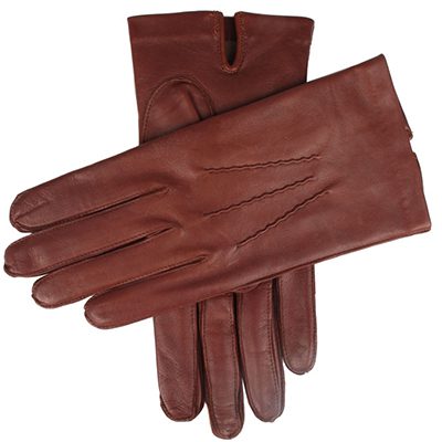 gants dents en cuir cabretta doublure de soie