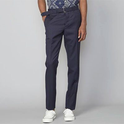 pantalon rayé en laine italienne officine générale