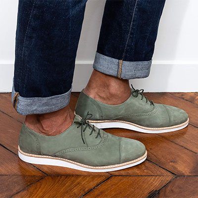 richelieu en nubuck vert kaki Swivells