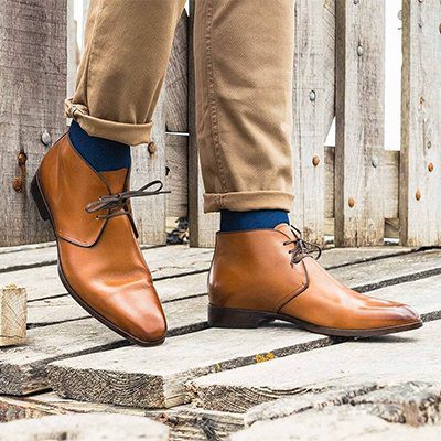 chukka boots en cuir camel in corio