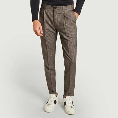 pantalon laine motif pied-de-poule paul smith