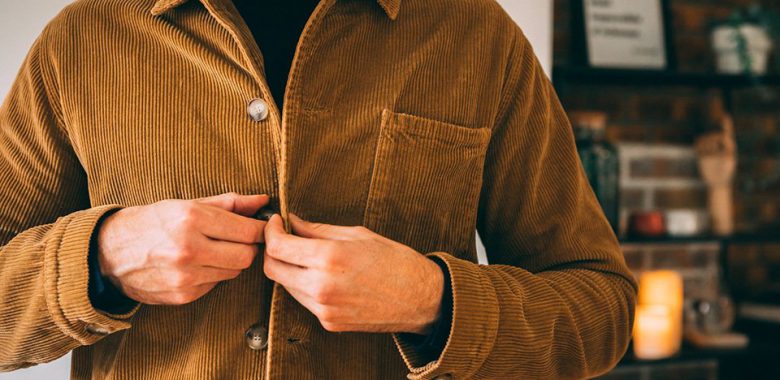 veste hast velours cotele camel