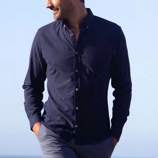 chemise flanelle the nines bleu marine