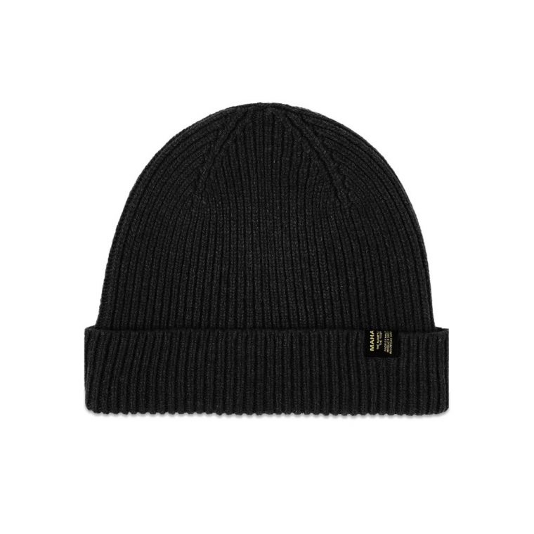 Bonnet en laine maharishi noir