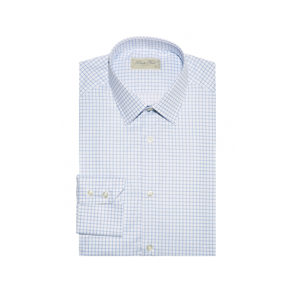 chemise bruce field benton à carreaux bleu clair