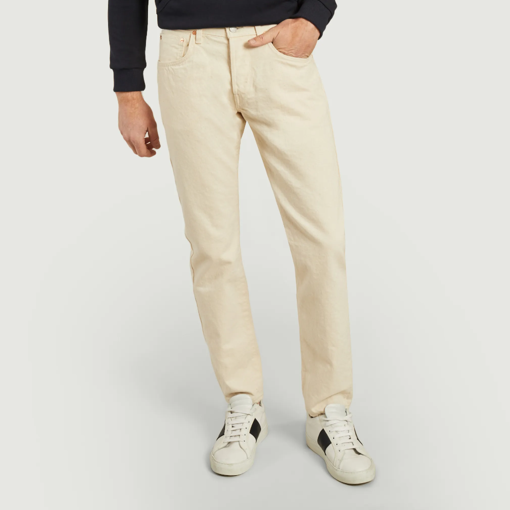 jean edwin regular tapered blanc ecru