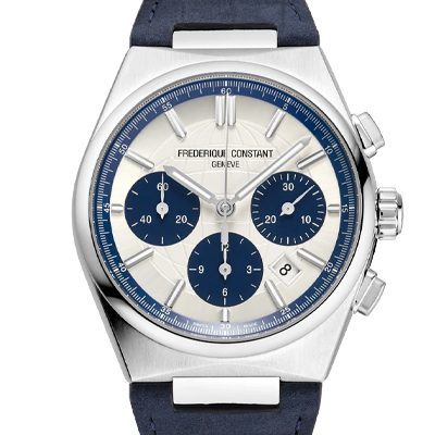 montre frederique constant highlife chronographe bleu