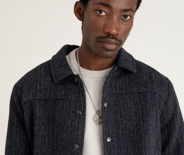 wedressfair veste noyoco bleue marine à chevrons