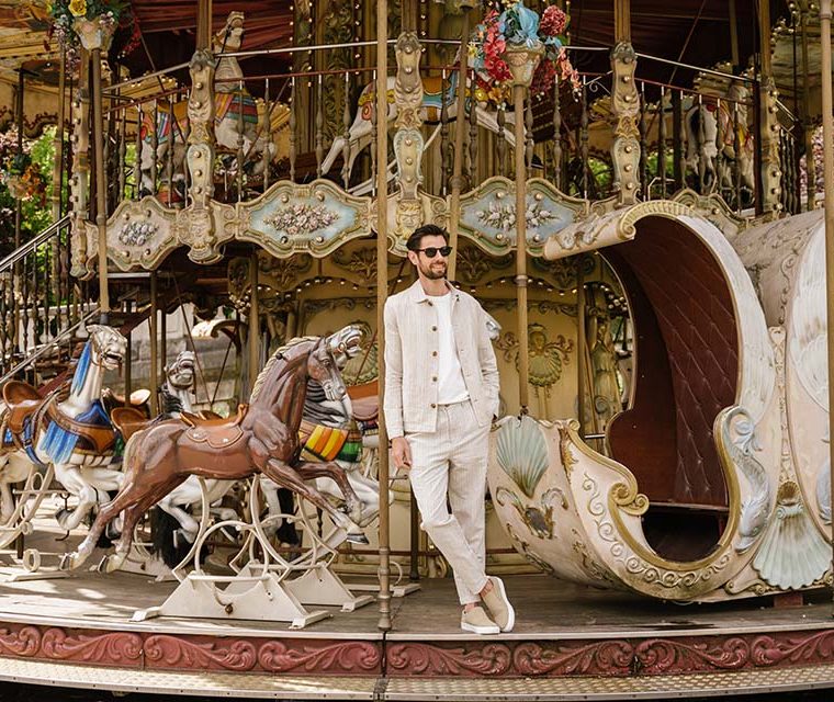 look homme ensemble lin beige couverture