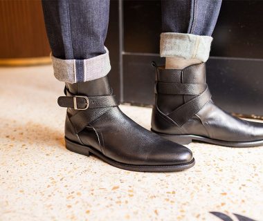 bottes noires homme boucles