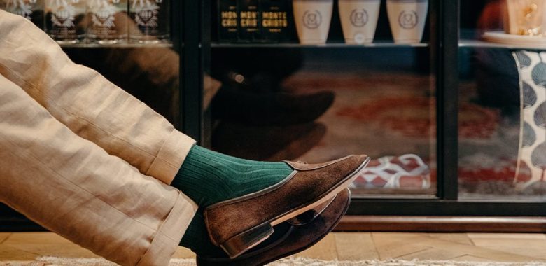 chaussettes vertes élégantes pour homme