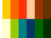 Nuancier couleurs chaudes