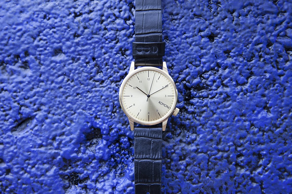 Montre Komono Winston Or Cuir Noir Montre Komono Winston Or Cuir Noir